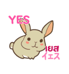 ウサギ タイ語勉強しよう 日本語タイ語（個別スタンプ：28）