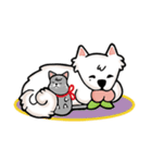 Peach samoyed Dog ＆ Osw Cat（個別スタンプ：2）