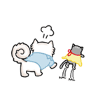 Peach samoyed Dog ＆ Osw Cat（個別スタンプ：7）