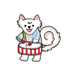 Peach samoyed Dog ＆ Osw Cat（個別スタンプ：14）