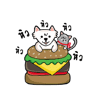 Peach samoyed Dog ＆ Osw Cat（個別スタンプ：16）