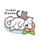 Peach samoyed Dog ＆ Osw Cat（個別スタンプ：17）