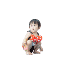 The baby girl who loves tummy button（個別スタンプ：3）