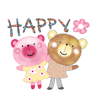 Pink and brown bear lover（個別スタンプ：3）