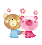 Pink and brown bear lover（個別スタンプ：4）