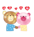 Pink and brown bear lover（個別スタンプ：5）