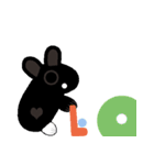 black white socks bunny with sport（個別スタンプ：12）