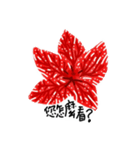 Red color campanulaceae flower（個別スタンプ：3）