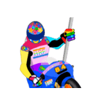 Moto Race Rainbow-colored Riders 84 @04（個別スタンプ：6）