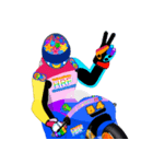 Moto Race Rainbow-colored Riders 84 @04（個別スタンプ：32）