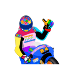 Moto Race Rainbow-colored Riders 84 @04（個別スタンプ：35）