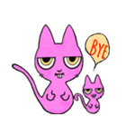 ピンクでダークなシャム猫（個別スタンプ：24）