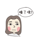 Square face sick woman（個別スタンプ：14）