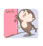 The life of monkey with thick eyebrows（個別スタンプ：19）