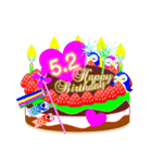 5月の誕生日☆日付入り☆ケーキでお祝い♪（個別スタンプ：2）