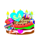 5月の誕生日☆日付入り☆ケーキでお祝い♪（個別スタンプ：4）