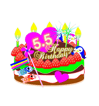 5月の誕生日☆日付入り☆ケーキでお祝い♪（個別スタンプ：5）