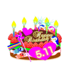 5月の誕生日☆日付入り☆ケーキでお祝い♪（個別スタンプ：11）
