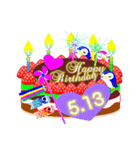 5月の誕生日☆日付入り☆ケーキでお祝い♪（個別スタンプ：13）