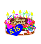 5月の誕生日☆日付入り☆ケーキでお祝い♪（個別スタンプ：15）