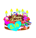 5月の誕生日☆日付入り☆ケーキでお祝い♪（個別スタンプ：16）