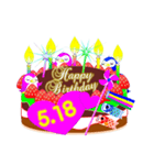 5月の誕生日☆日付入り☆ケーキでお祝い♪（個別スタンプ：18）