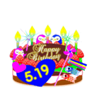5月の誕生日☆日付入り☆ケーキでお祝い♪（個別スタンプ：19）