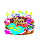 5月の誕生日☆日付入り☆ケーキでお祝い♪（個別スタンプ：20）