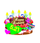 5月の誕生日☆日付入り☆ケーキでお祝い♪（個別スタンプ：21）