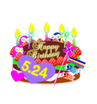 5月の誕生日☆日付入り☆ケーキでお祝い♪（個別スタンプ：24）