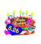 5月の誕生日☆日付入り☆ケーキでお祝い♪（個別スタンプ：26）