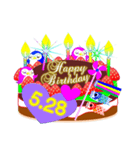 5月の誕生日☆日付入り☆ケーキでお祝い♪（個別スタンプ：28）