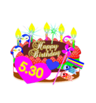5月の誕生日☆日付入り☆ケーキでお祝い♪（個別スタンプ：30）