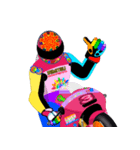 Moto Race Rainbow-colored Riders 3 @04（個別スタンプ：35）