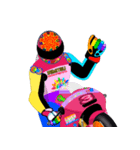 Moto Race Rainbow-colored Riders 3 @04（個別スタンプ：40）