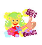 stickers of colorful girl（個別スタンプ：1）