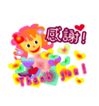 stickers of colorful girl（個別スタンプ：6）