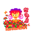 stickers of colorful girl（個別スタンプ：24）