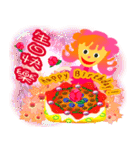 stickers of colorful girl（個別スタンプ：28）