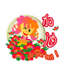 stickers of colorful girl（個別スタンプ：36）