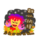 stickers of colorful girl（個別スタンプ：38）