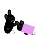 black white socks bunny with daily（個別スタンプ：5）