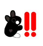 black white socks bunny with daily（個別スタンプ：11）