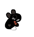 black white socks bunny with daily（個別スタンプ：22）