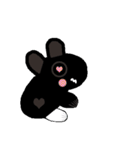 black white socks bunny with daily（個別スタンプ：23）