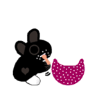 black white socks bunny with daily（個別スタンプ：30）