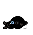 black white socks bunny with daily（個別スタンプ：32）