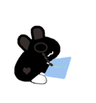 black white socks bunny with daily（個別スタンプ：33）