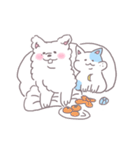 peach puppy ＆ half moon cat（個別スタンプ：3）