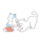 peach puppy ＆ half moon cat（個別スタンプ：25）